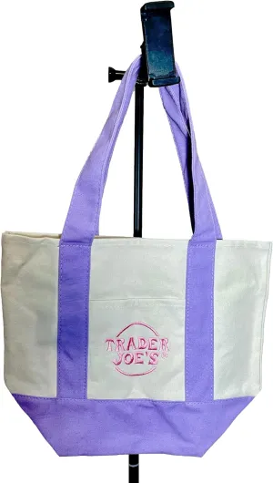 Trader Joe's Limited Edition Mini Pastel Canvas Lovely Lavender Tote Bag