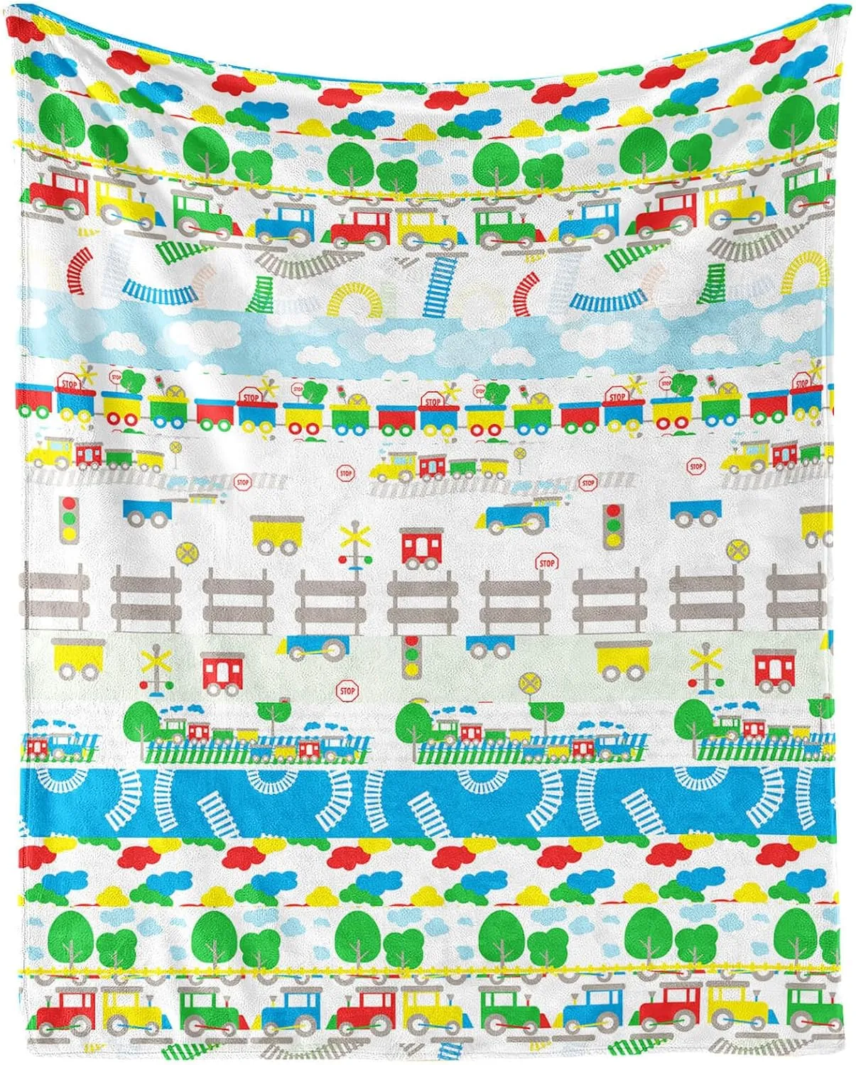 Train Throw Blanket - Soft Flannel Train Blankets for Girls Boys Kids Train Lovers - Warm Train Throw Blankets for All Season Lap, Chair, Sofa - 50"x40"