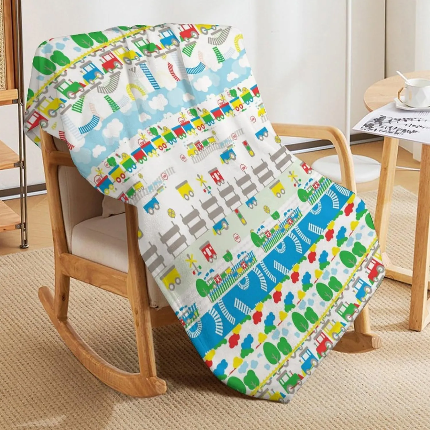Train Throw Blanket - Soft Flannel Train Blankets for Girls Boys Kids Train Lovers - Warm Train Throw Blankets for All Season Lap, Chair, Sofa - 50"x40"
