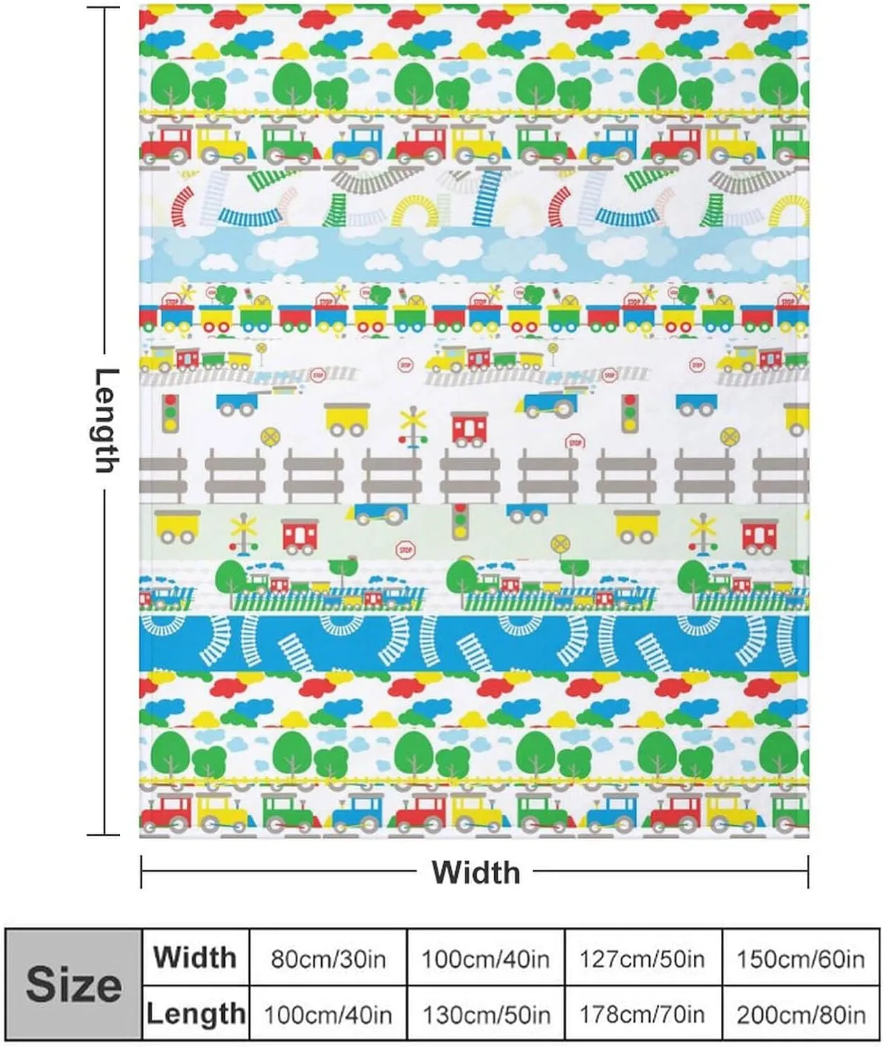 Train Throw Blanket - Soft Flannel Train Blankets for Girls Boys Kids Train Lovers - Warm Train Throw Blankets for All Season Lap, Chair, Sofa - 50"x40"