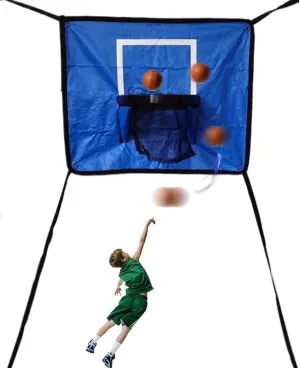 Trampoline Basketball Hoop with 4 Ropes, 25.6x21.7 Reusable Trampoline Toys, Easy to Assemble Accessories Accessories Basketball Hoop Toys