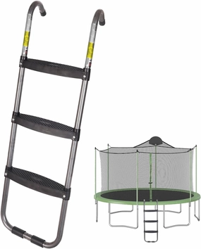 Trampoline Ladder 3-Steps, Trampoline Steps with Wide Steps, Skid-Proof Steps Universal Hook, UV Treated Steel, 14FT Trampoline Stairs Accessories for Kids/Children, 220Lbs Capacity
