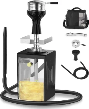 Travel Hookah set with everything LED Hookahs with Travel bag portable Hookah with led light hookah Accessories hookah hose with silicone bowl hookah Tongs charcoal holder