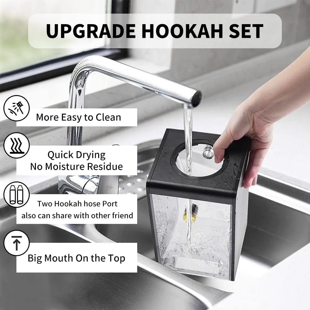 Travel Hookah set with everything LED Hookahs with Travel bag portable Hookah with led light hookah Accessories hookah hose with silicone bowl hookah Tongs charcoal holder