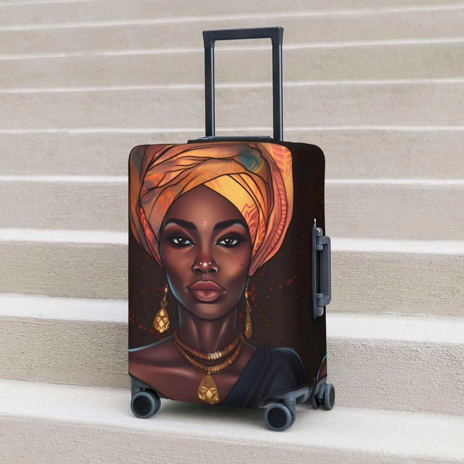 Travel Luggage Cover Black Woman African Woman Luggage Suitcase Protector Baggage Fit X-Large