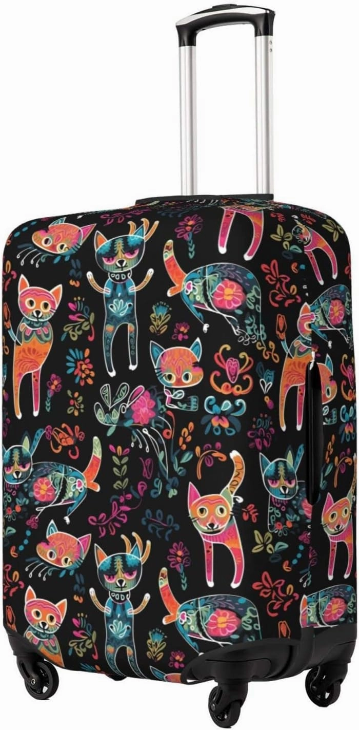 Travel Luggage Cover Day of The Dead Cat Luggage Suitcase Protector Baggage Fit X-Large