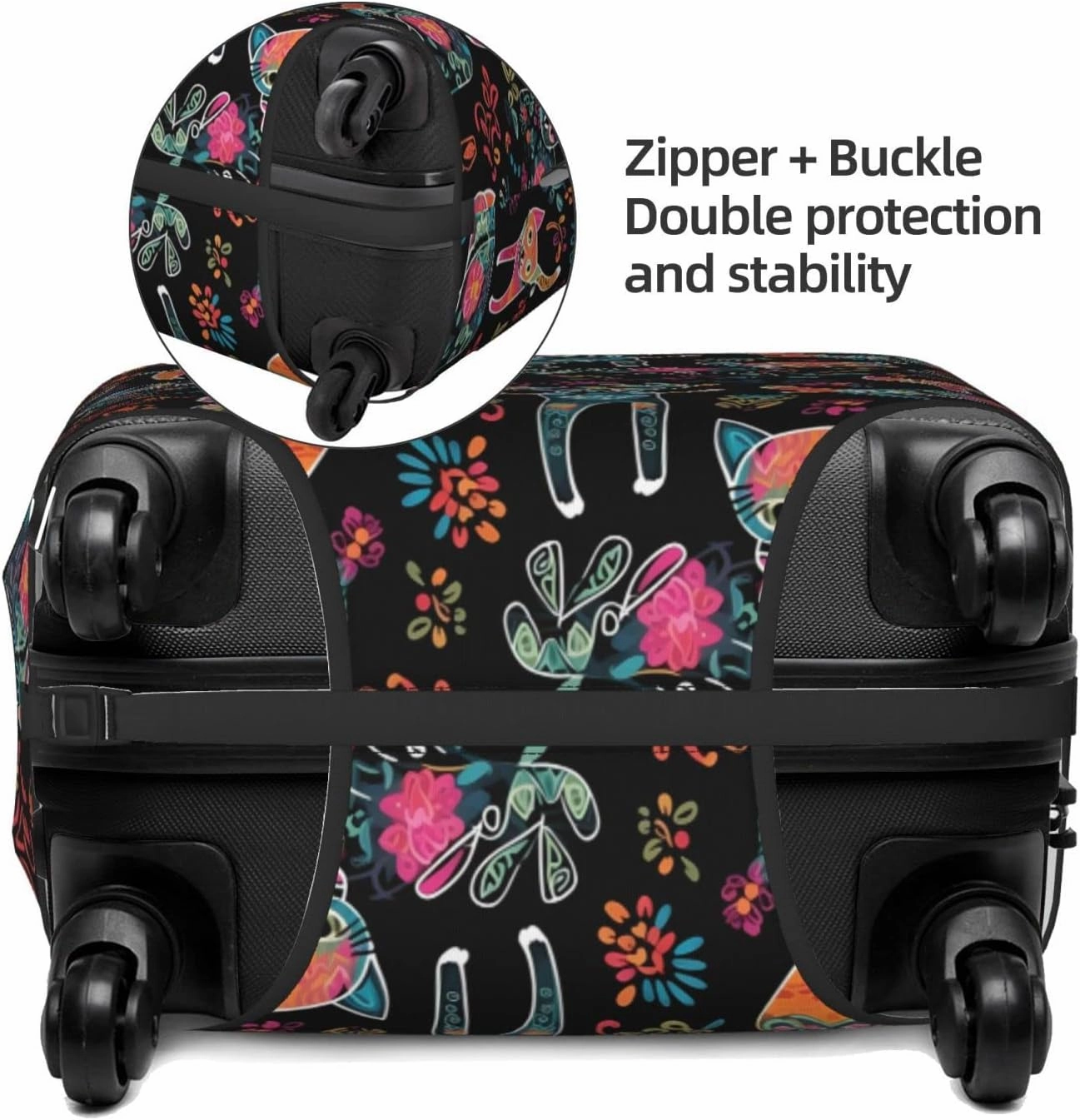 Travel Luggage Cover Day of The Dead Cat Luggage Suitcase Protector Baggage Fit X-Large