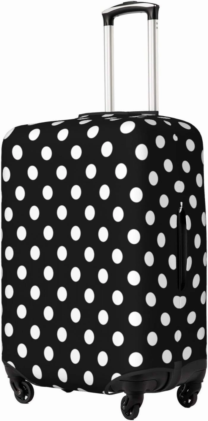 Travel Luggage Cover White Black Polka Dot Luggage Suitcase Protector Baggage Fit 29-32 Inch