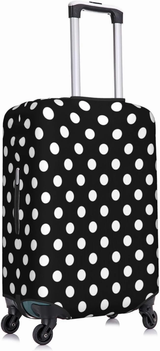 Travel Luggage Cover White Black Polka Dot Luggage Suitcase Protector Baggage Fit 29-32 Inch