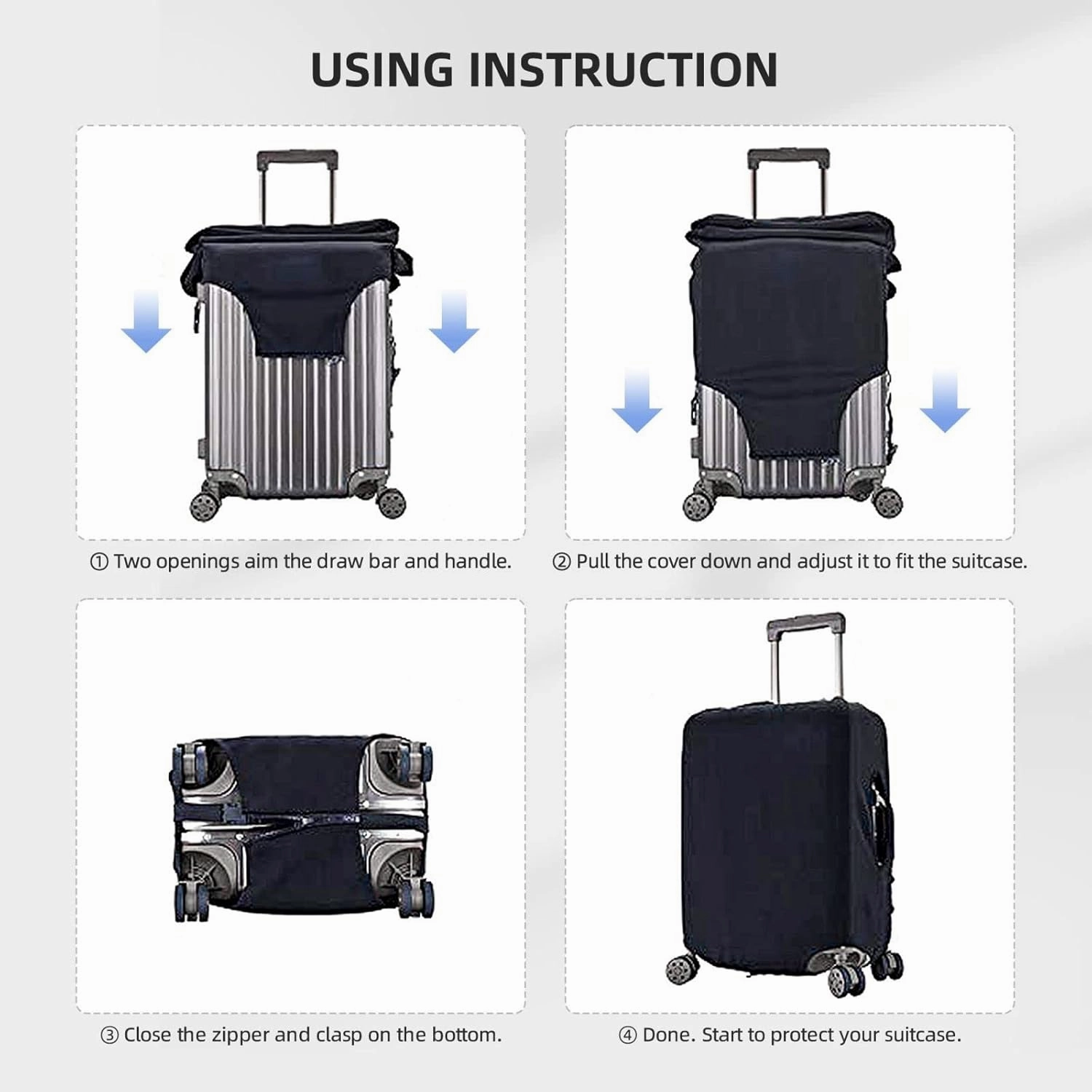 Travel Luggage Cover White Black Polka Dot Luggage Suitcase Protector Baggage Fit 29-32 Inch