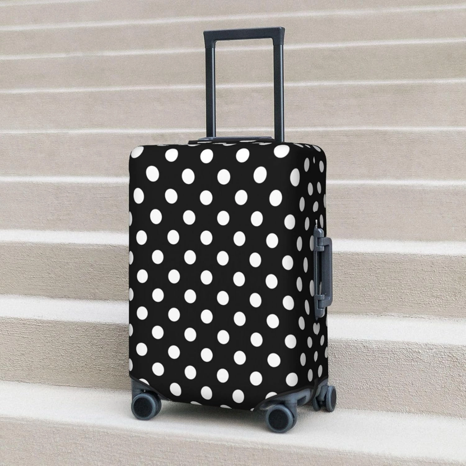 Travel Luggage Cover White Black Polka Dot Luggage Suitcase Protector Baggage Fit 29-32 Inch