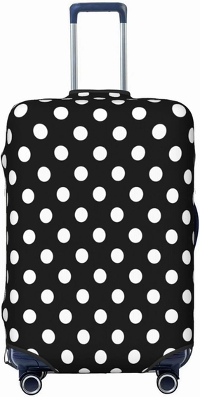 Travel Luggage Cover White Black Polka Dot Luggage Suitcase Protector Baggage Fit 29-32 Inch