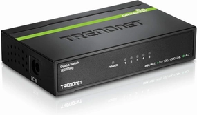 TRENDnet 5-Port Mini Gigabit Switch, TEG-S50g, GREENnet Technology, NDAA   TAA Compliant, Desktop Metal Ethernet Network Switch, 5 x Gigabit Ports, Fanless, Lifetime Protection, Black