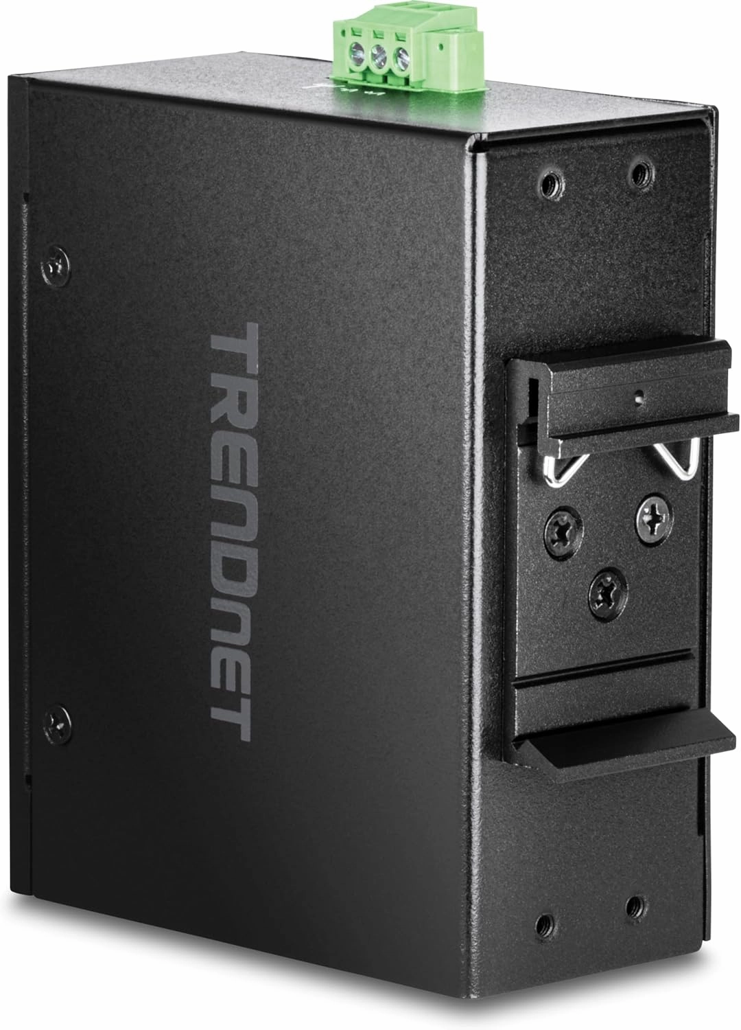 TRENDnet 8-Port Industrial Gigabit DIN-Rail Mini Switch, TI-GLC80, 8 x Gigabit Ports, Extreme Temperature IP30 Rated, 16Gbps Switch Capacity, Black