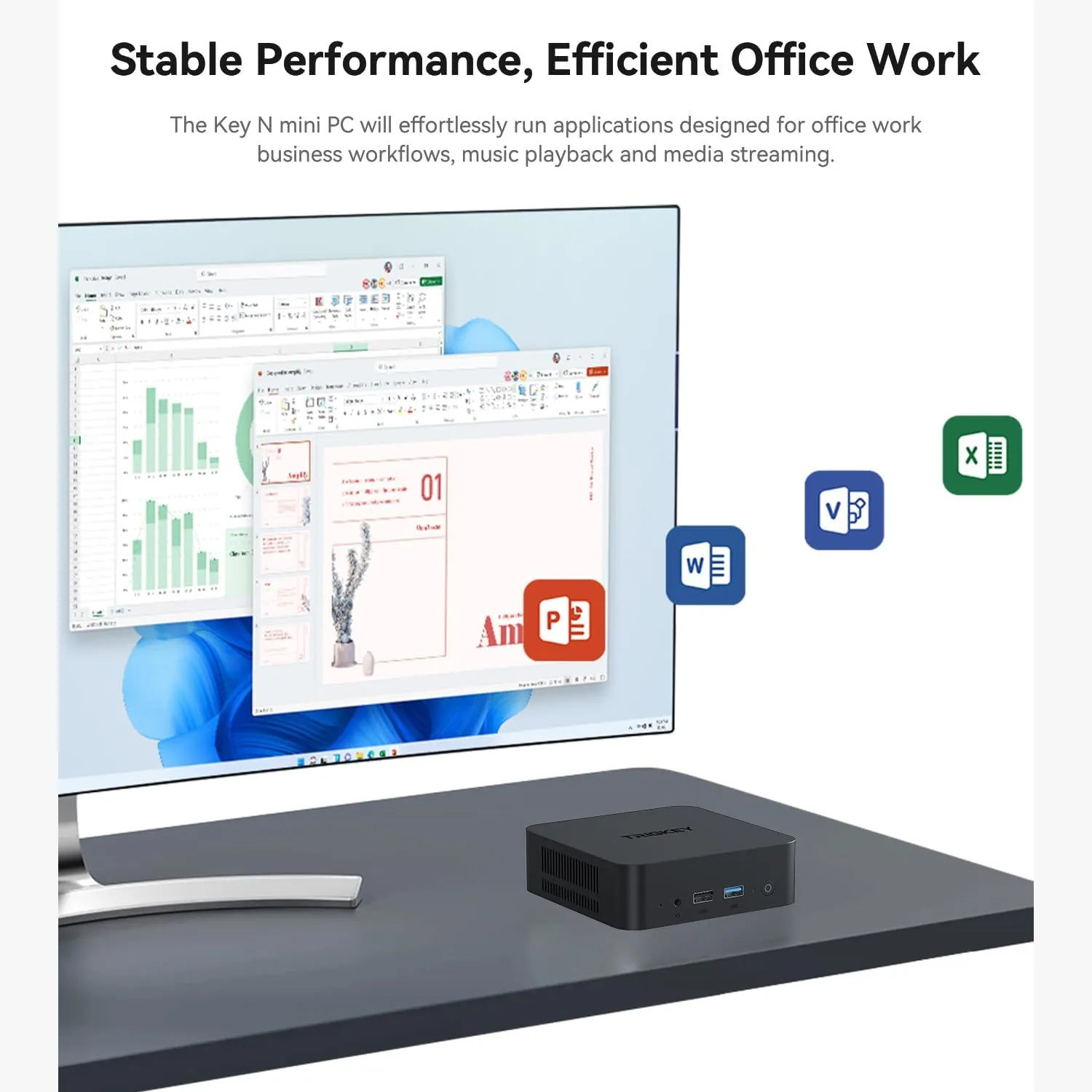 TRIGKEY Mini PC K-N95, Intel Alder Lake N95(up to 3.4GHz, 4C/4T), 16GB DDR4 RAM 500GB M.2 SSD, Mini Desktop PC Computer Support Max 4K 60Hz Dual HDMI Display/USB3.2 *3/WiFi5/BT5, Home/Office/Education