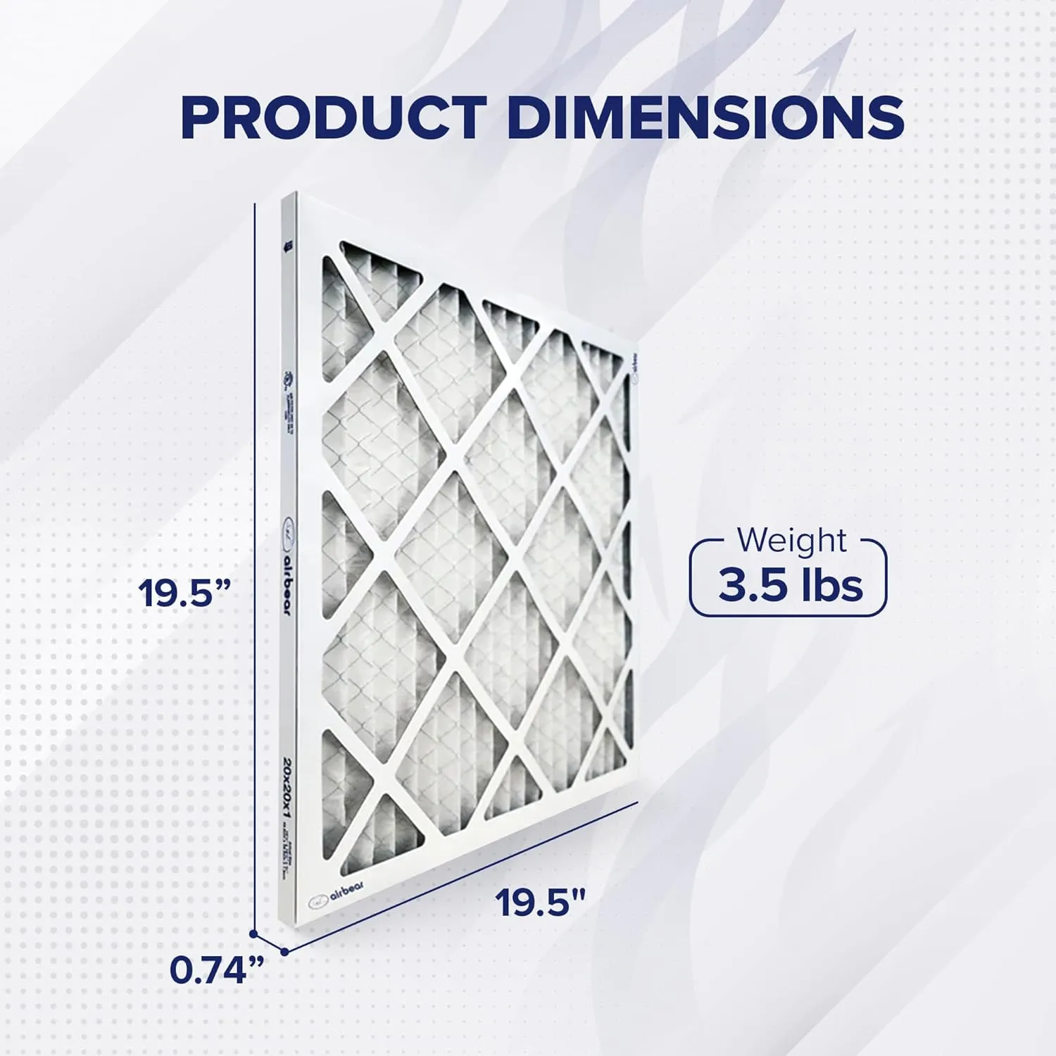 Trion MERV 13 Air Bear 20 x 20 x 1" High Efficiency High Dust Holding Capacity Pleated HVAC Filter with Durable Double Wall Frame Design, 4 Pack