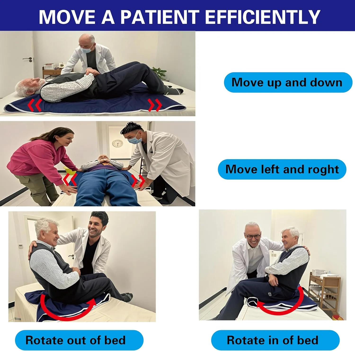 Tubular Slip, Transfers Elderly Disabled Stroke Patients from Bed to Vehicle, Car or Wheelchair and is an Assistant in Hospital and Home Care for Parkinson's (L)