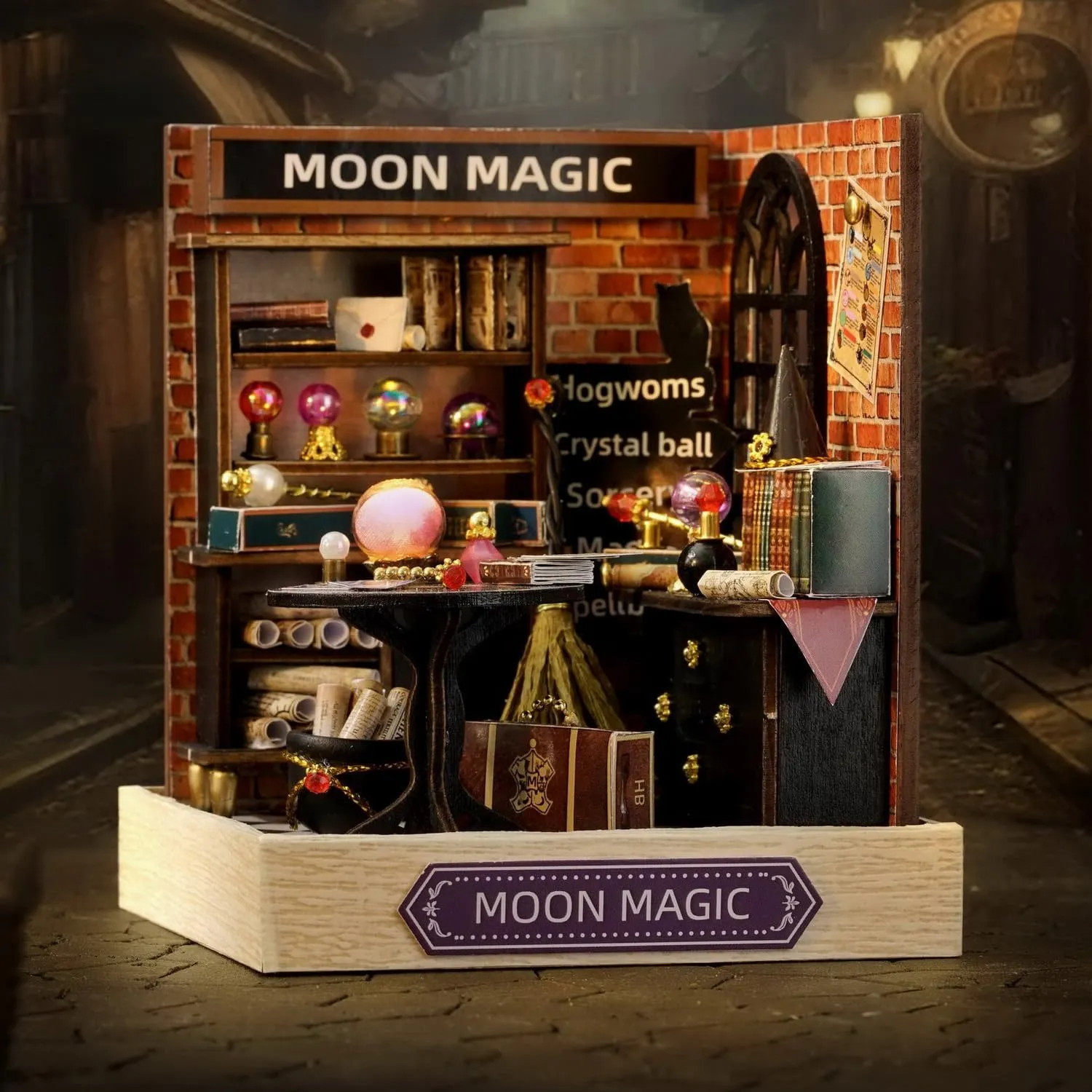 TuKIIE DIY Miniature Dollhouse Kit with Furniture, 1:24 Scale Creative Room Mini Wooden Doll House Plus Dust Proof for Kids Teens Adults(Moon Magic)