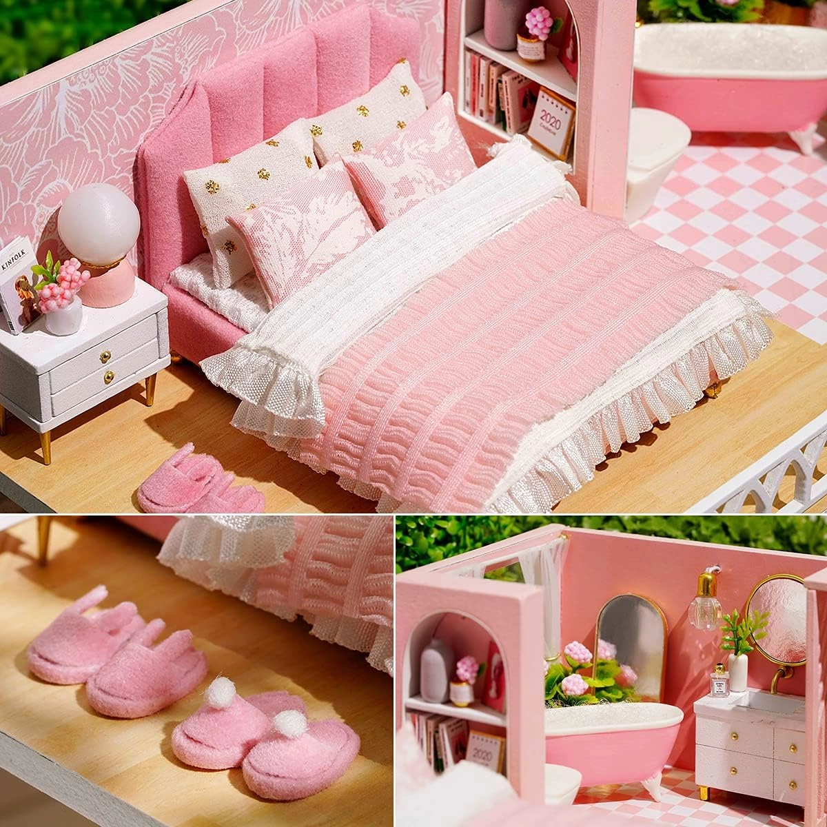 TuKIIE DIY Miniature Dollhouse Kit with Furniture, 1:24 Scale Creative Room Mini Wooden Doll House Accessories Plus Dust Proof & Music Movement for Kids Teens Adults(Warm Moments)