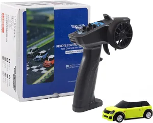Turbo Racing 1/76 RC Drift Car, 2.4G Electric RWD Remote Control Racing Car with Headlights, RTR 3CH Mini Drift Vehicle Gift for Hobbyists & Adult
