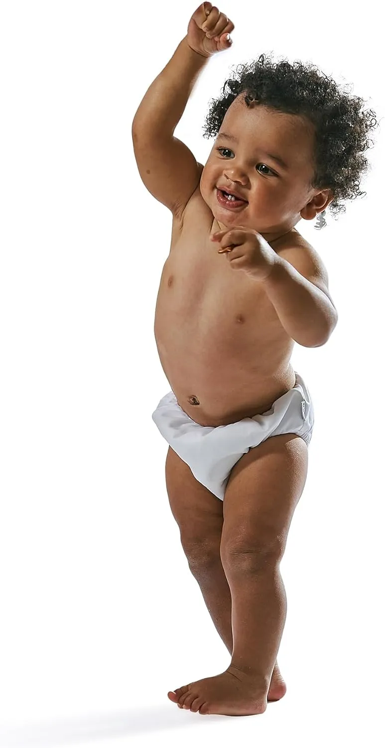 Unisex Baby Pull-up Reusable Absorbent Swim Diaper, White, 3-6 Months
