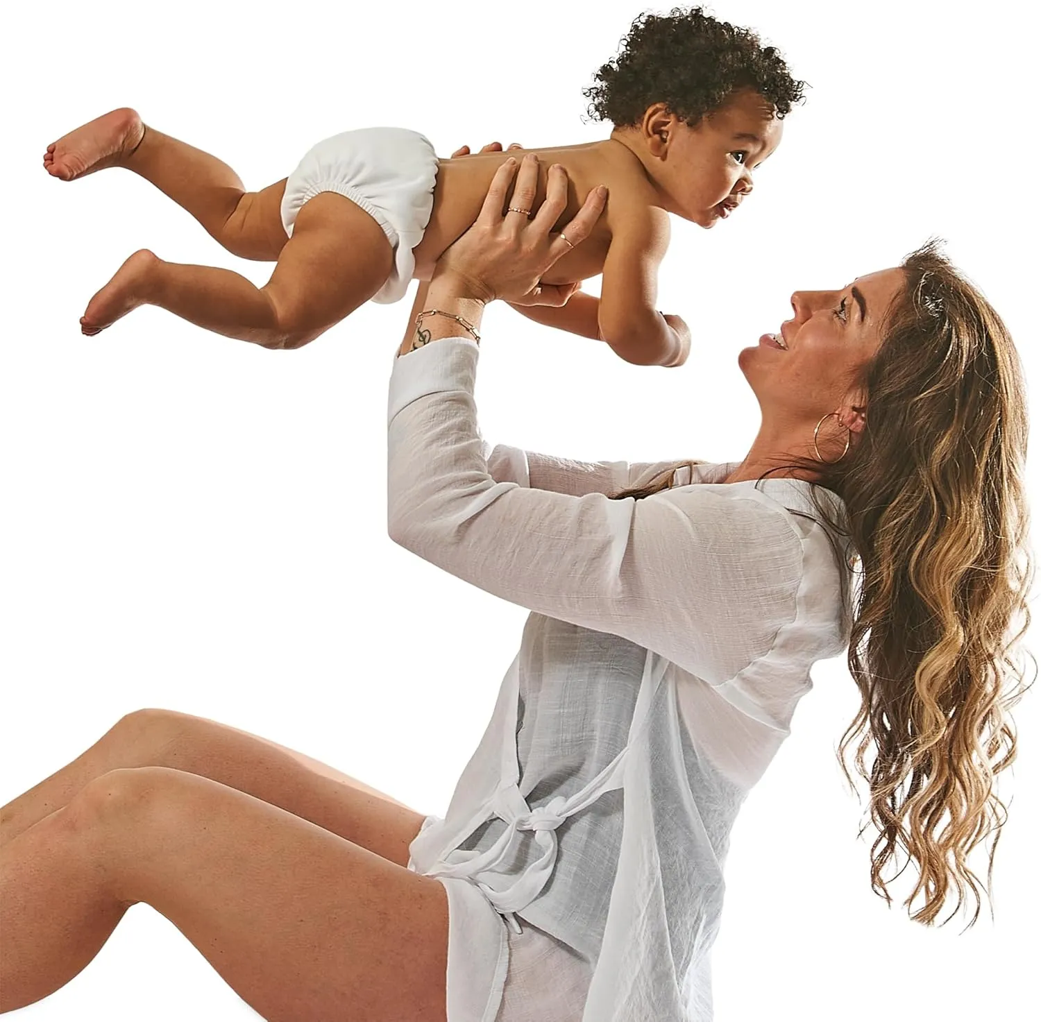 Unisex Baby Pull-up Reusable Absorbent Swim Diaper, White, 3-6 Months