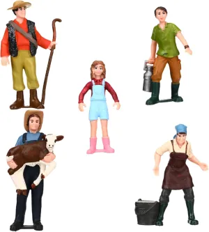 Uonlytech 5pcs Miniature Scale Figures Realistic People Models for Layouts Farm Characters for Parties Collections for Boys and Girls Friends for Home