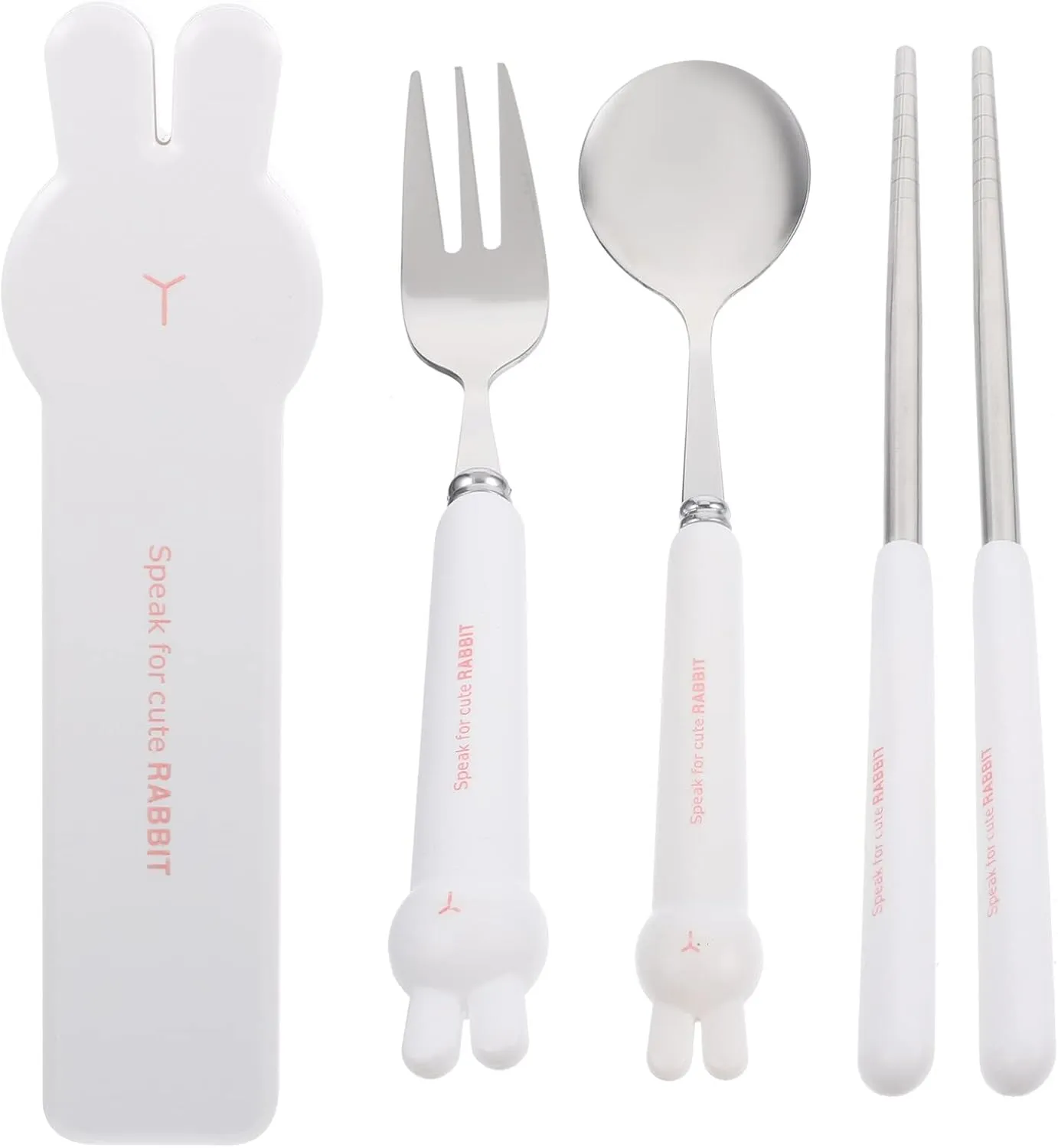 UPKOCH 1set Portable Cutlery Set with Storage Case Reusable Stainless Steel Fork Spoon Chopsticks for Travel School Lunch Camping Outdoor Use Convenient Dining