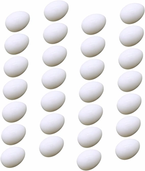 UPKOCH 28pcs Lifelike Pigeon Eggs Durable Plastic Fake Eggs for Incubation for Pigeon Breeding High Imitation Design Reusable and Washable Dimensions
