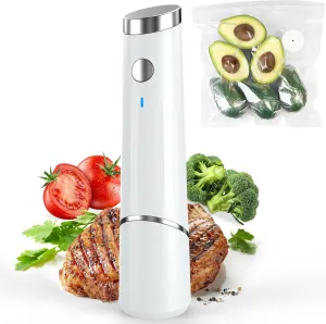 Vacuum Sealer, Handheld Food Compact Vacuum Sealer Machine with 20 Reusable Vacuum Bags for Food Fresh & Storage (1 Pump 20 Bags)