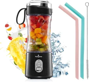Vaeqozva Portable Blender USB Rechargeable Personal Mixer Fruit 12.8 Oz Mini Blender for Smoothie, Fruit Juice, Protein Shake, Milk Shakes