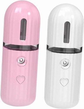 Vaguelly 2Pcs Portable Facial Mister Handy Hydrating Mist Sprayer for Home Travel and Office Multi Functional Rechargeable Lightweight Design Pack