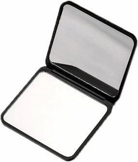 Vanity Mirror Sided Folding Mini Square Makeup Mirror Portable Cosmetic Mirror Compact Mirror (Black)