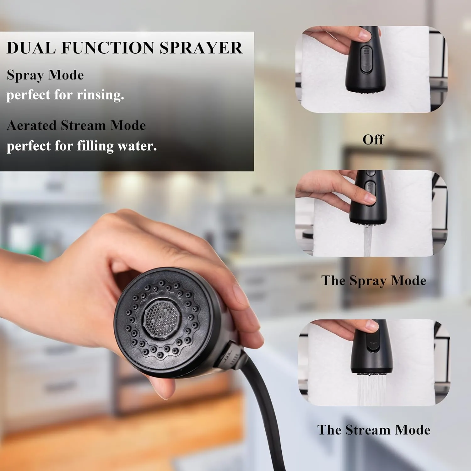 VCCUCINE Black Kitchen Faucet,Kitchen Faucets with Pull Down Sprayer for Kitchen Sink, Small High Arc RV Stainless Steel Single Handle Kitchen Sink Faucet for Farmhouse Camper Laundry Rv Bar