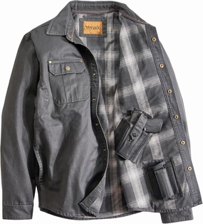 Venado Bountyman Cotton Suede Concealed Carry Shirt Jacket - Chore Coat for Men (Black Bear, 4XLT)