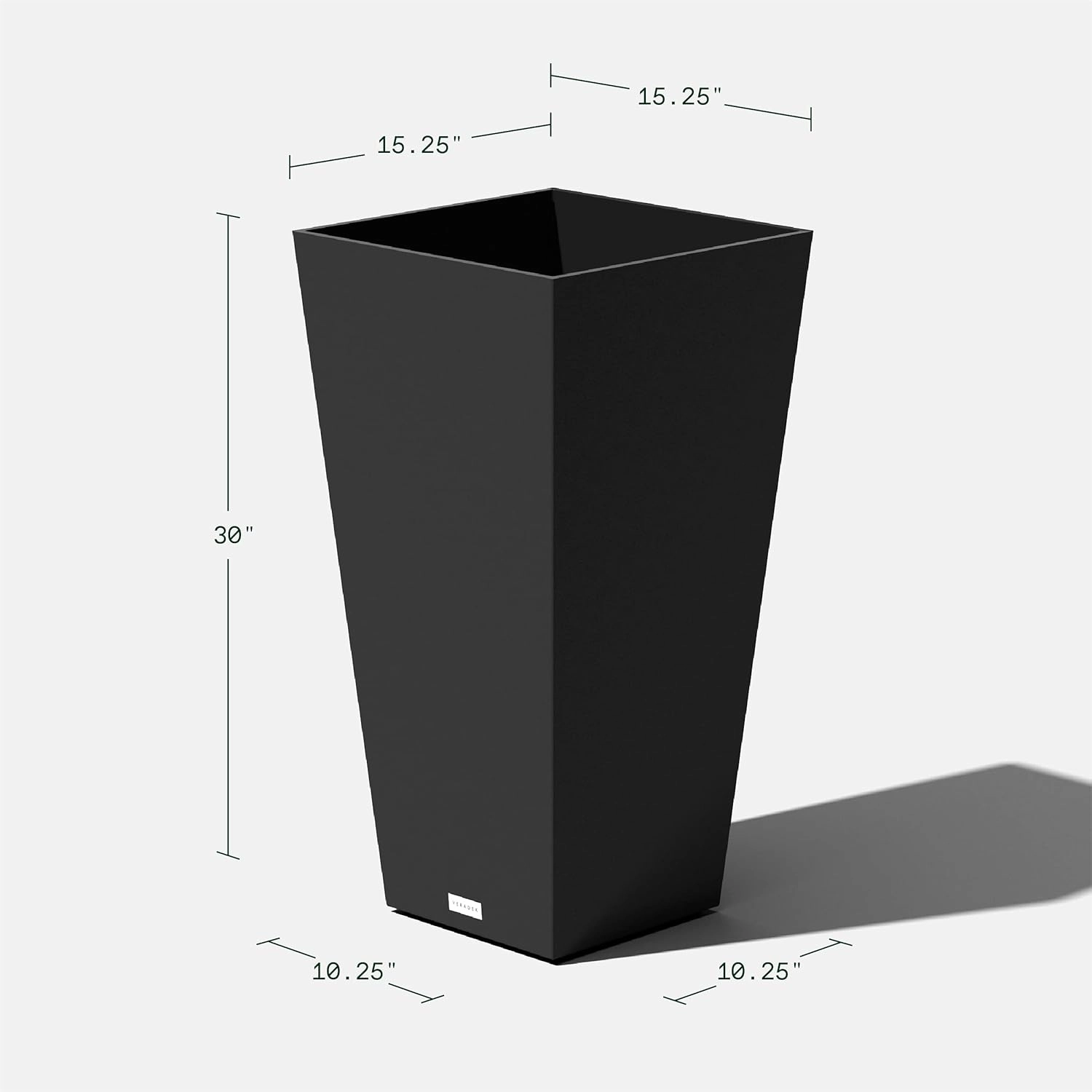 Veradek V-Resin Indoor/Outdoor Taper Planter, Set of 2 (30 inch, Black)