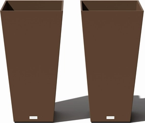 Veradek V-Resin Indoor/Outdoor Taper Planter, Set of 2 (30 inch, Espresso)