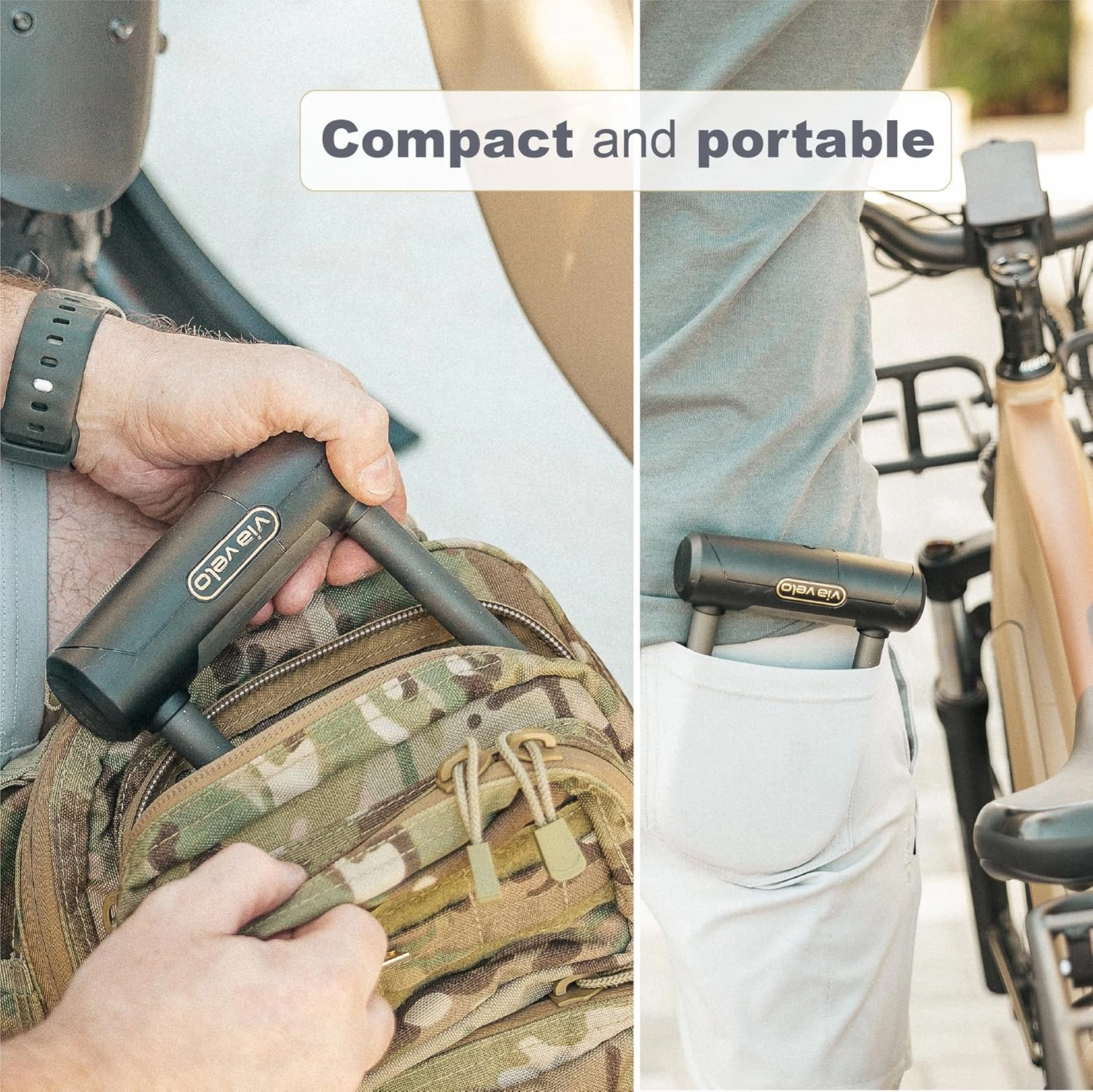 Via Velo Mini Bike U Lock| Pro Mini U Lock 20CrMnTi Steel Anti-Theft 16mm Shackle with Bracket insize:5.7 x 3.5 in and Sold Secure Diamomd Approval for All Bikes Electric Bike,Electric Scooters