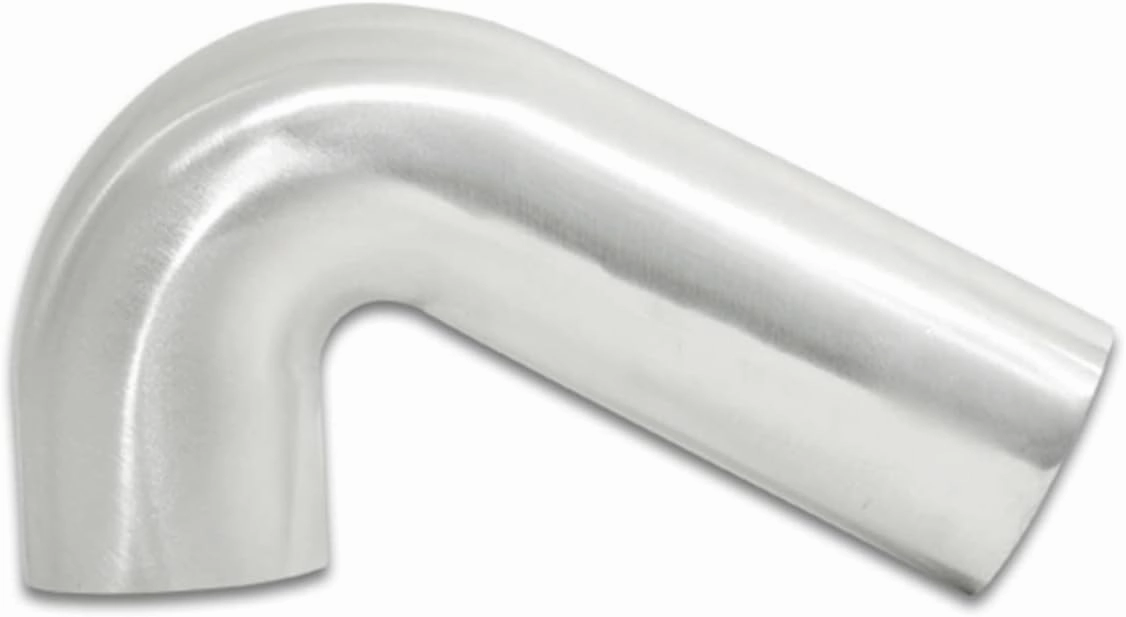 Vibrant Power 12191 Tubing, 120 degree elbow, Aluminum, Brushed Finish, 3.50 in. Outside Diameter, 2.50 in. Centerline Radius, 5.00 in. x 1.50 in. Leg Length, each