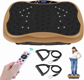 Vibration Plate Exercise Machine, Health & Fitness Full Body Vibration Platform, Portable Vibration Plate Platform for Weight Loss Home Fitness, Lymphatic Drainage, w/Resistance Bands Remote