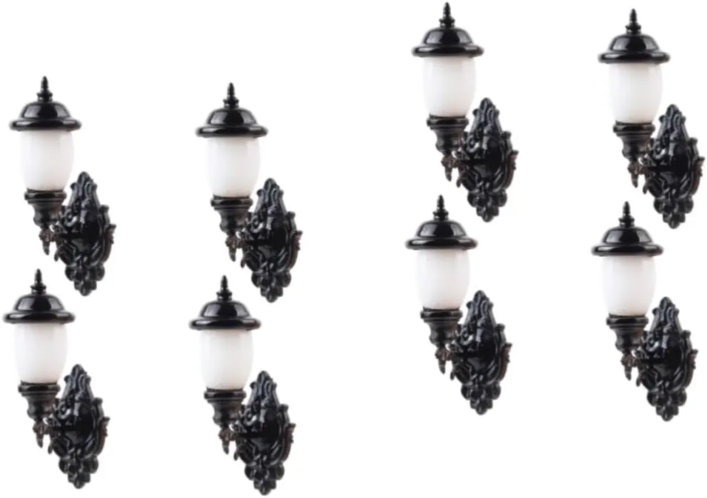 VICASKY 8pcs Miniature Wall Lights Wall Lamps for Dollhouse Decor Stylish Lighting Props for Miniature Scene Layouts Fine Craftsmanship Realistic Design