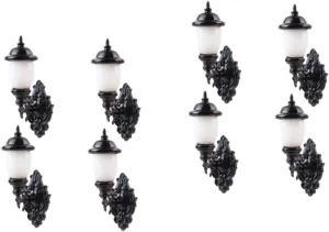 VICASKY 8pcs Miniature Wall Lights Wall Lamps for Dollhouse Decor Stylish Lighting Props for Miniature Scene Layouts Fine Craftsmanship Realistic Design