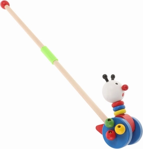 VICASKY Wooden Push Cart Animal for Boys Engaging Pushing Cart Encourages Motor Skills Development for Active Playtime