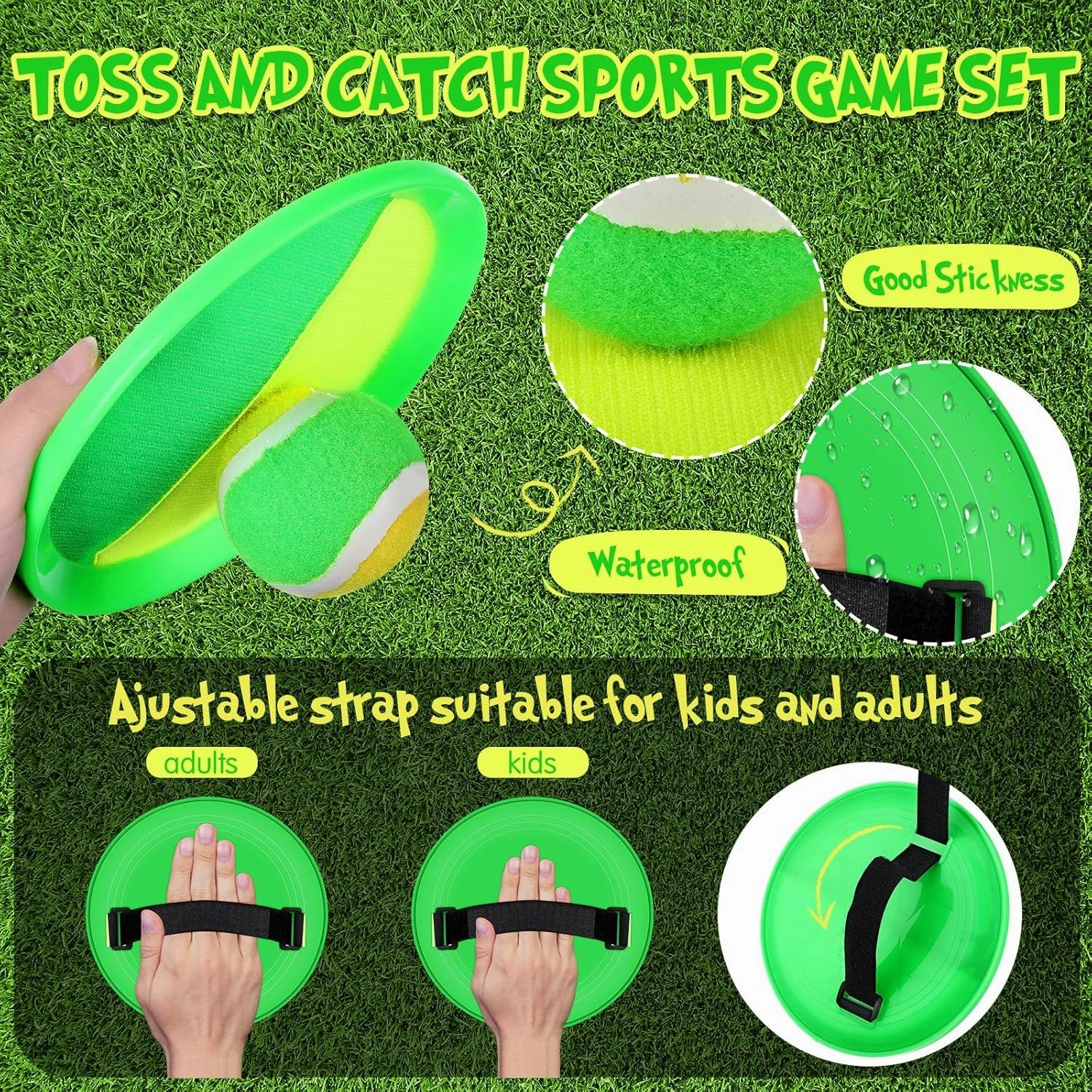 Vinsot Kids Toys Toss and Catch Ball Games 20 Paddles 10 Ball Catch Paddle for Outside Kids Outdoor Games Beach Toys Backyards Yard Lawn Playground Games Family Adults