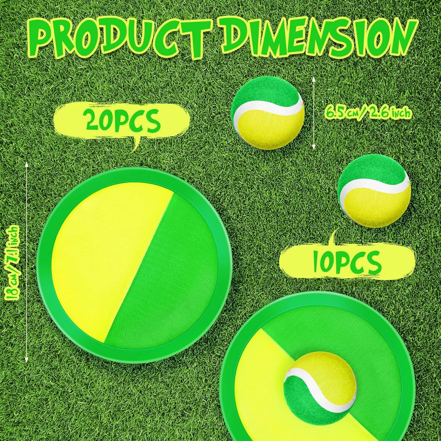 Vinsot Kids Toys Toss and Catch Ball Games 20 Paddles 10 Ball Catch Paddle for Outside Kids Outdoor Games Beach Toys Backyards Yard Lawn Playground Games Family Adults