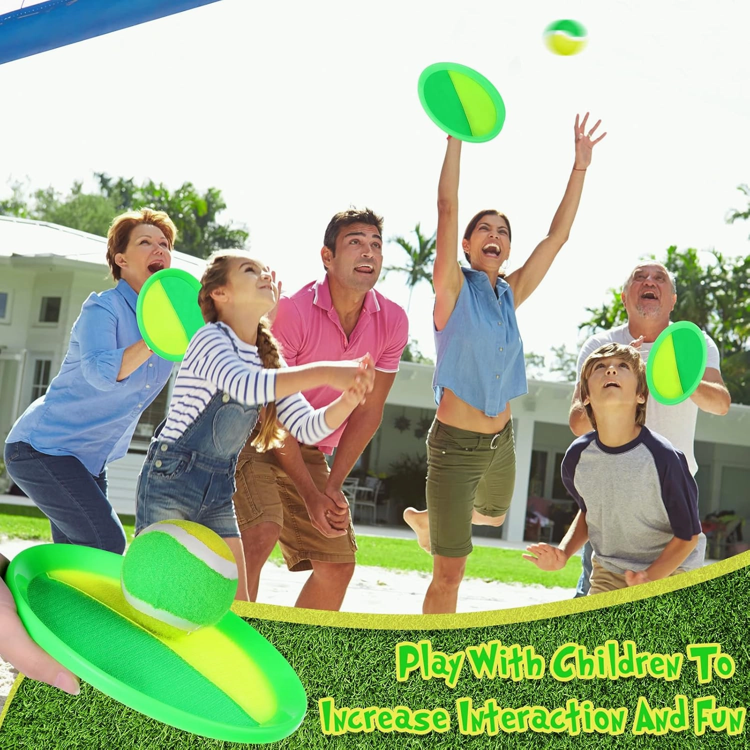 Vinsot Kids Toys Toss and Catch Ball Games 20 Paddles 10 Ball Catch Paddle for Outside Kids Outdoor Games Beach Toys Backyards Yard Lawn Playground Games Family Adults