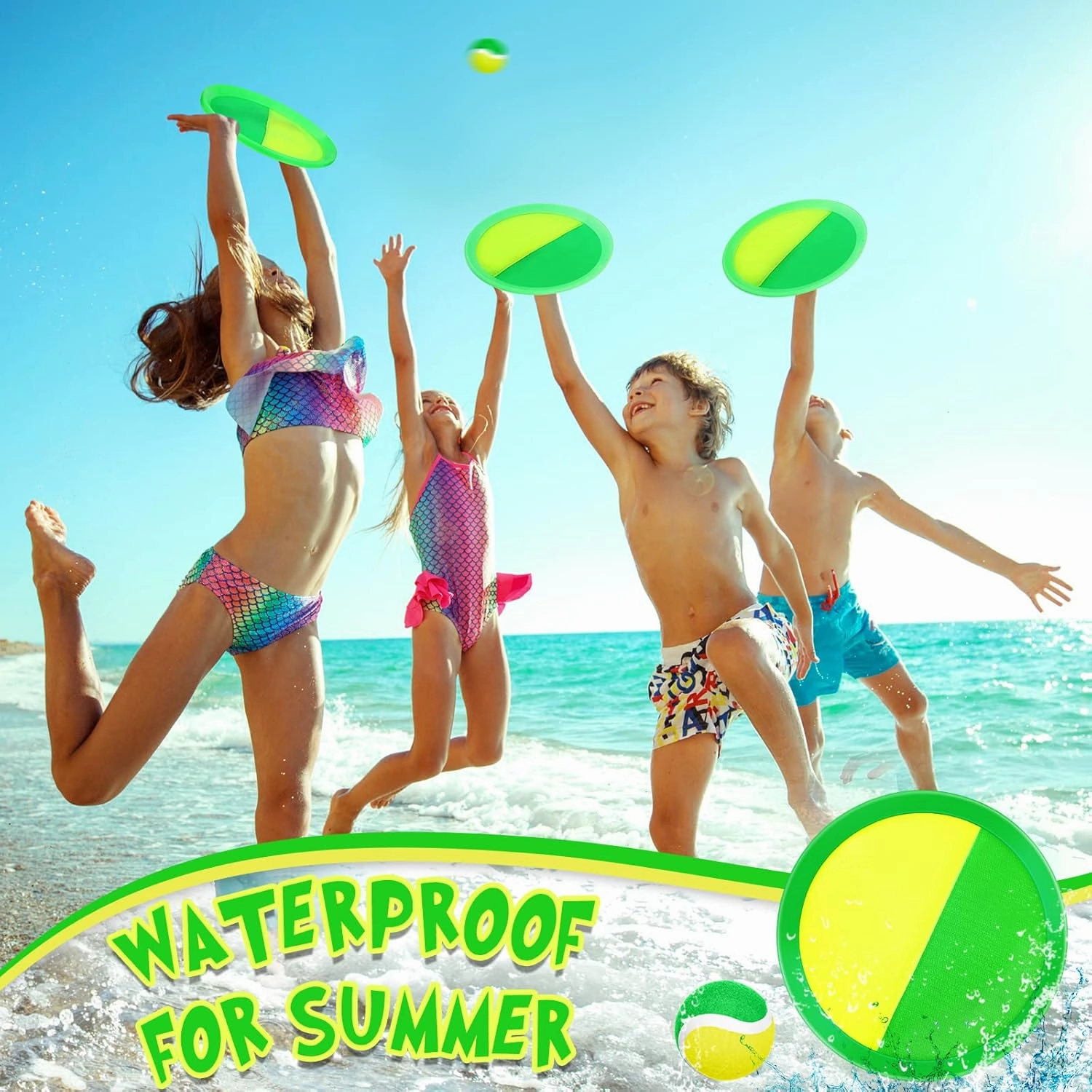 Vinsot Kids Toys Toss and Catch Ball Games 20 Paddles 10 Ball Catch Paddle for Outside Kids Outdoor Games Beach Toys Backyards Yard Lawn Playground Games Family Adults