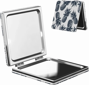 Vintage Pineapple Tropical Mini Makeup Mirror Portable Pocket Cosmetic Mirror Folding Compact Mirror