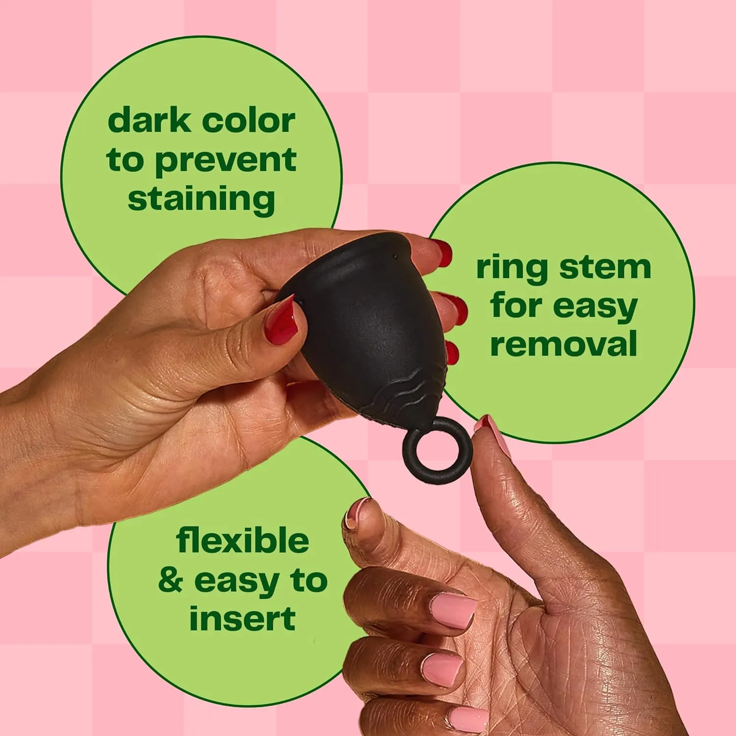 Viv for Your V Large Premium Menstrual Cups for Heavy Flow, Ring Stem Easy Removal, Soft Tampon Alternative for Active Lifestyle, Comfortable 12 Hour Wear, Medical-Grade Silicone Reusable Period Cup