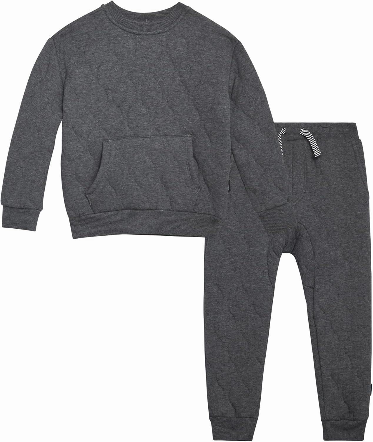 Volcom Boys' Sweatsuit Set - 2 Piece Soft Fleece Crewneck Pullover Sweatshirt and Jogger Pants - Cozy Outfits for Boys 12M-7